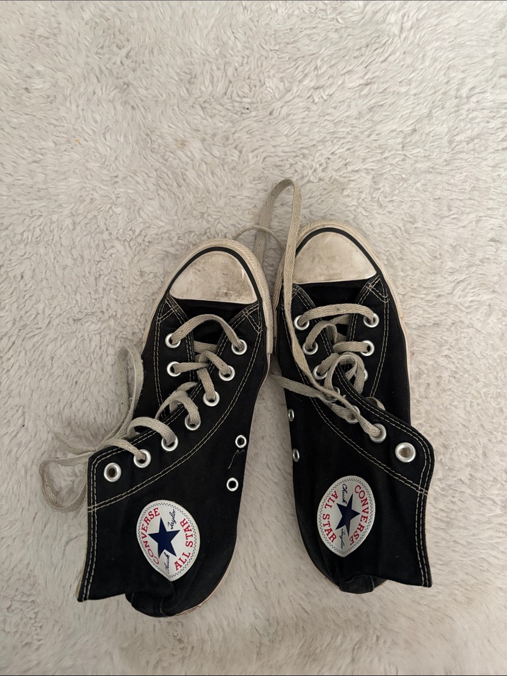 Converse Kids Black High Top Canvas Sneakers with White Accents